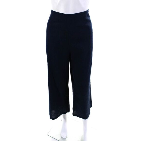 Ellelauri Women's Hook Closure Flat Front Straight Leg Dress Pant Blue Size L - Picture 1 of 5